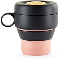 Lékué - Mug To Go- Taza plegable reutilizable- 100% hermética- 350 ml- Polipropileno- Coral